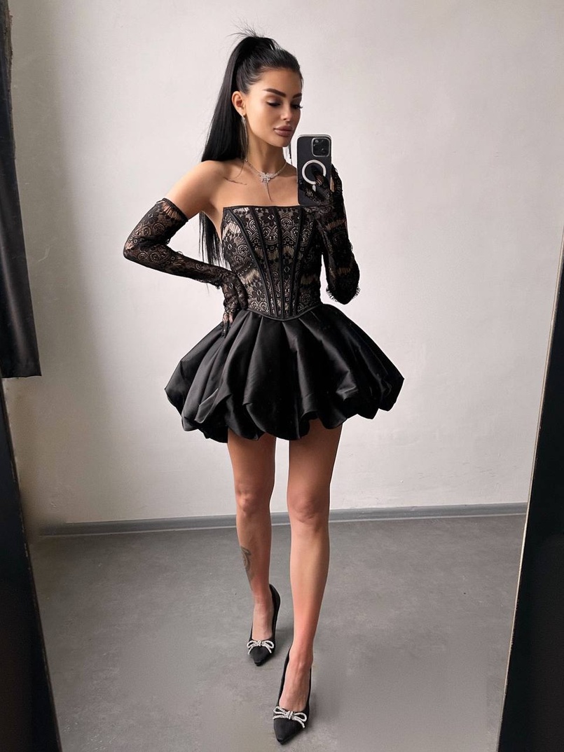 Комплект : мереживний корсет з рукавичками + спідниця балон Комплект : мереживний корсет з рукавичками + спідниця балон | PUSHKA SHOP