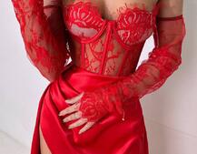 Комплект: мереживний корсет  +  спідниця максі   Комплект: мереживний корсет  +  спідниця максі   | PUSHKA SHOP