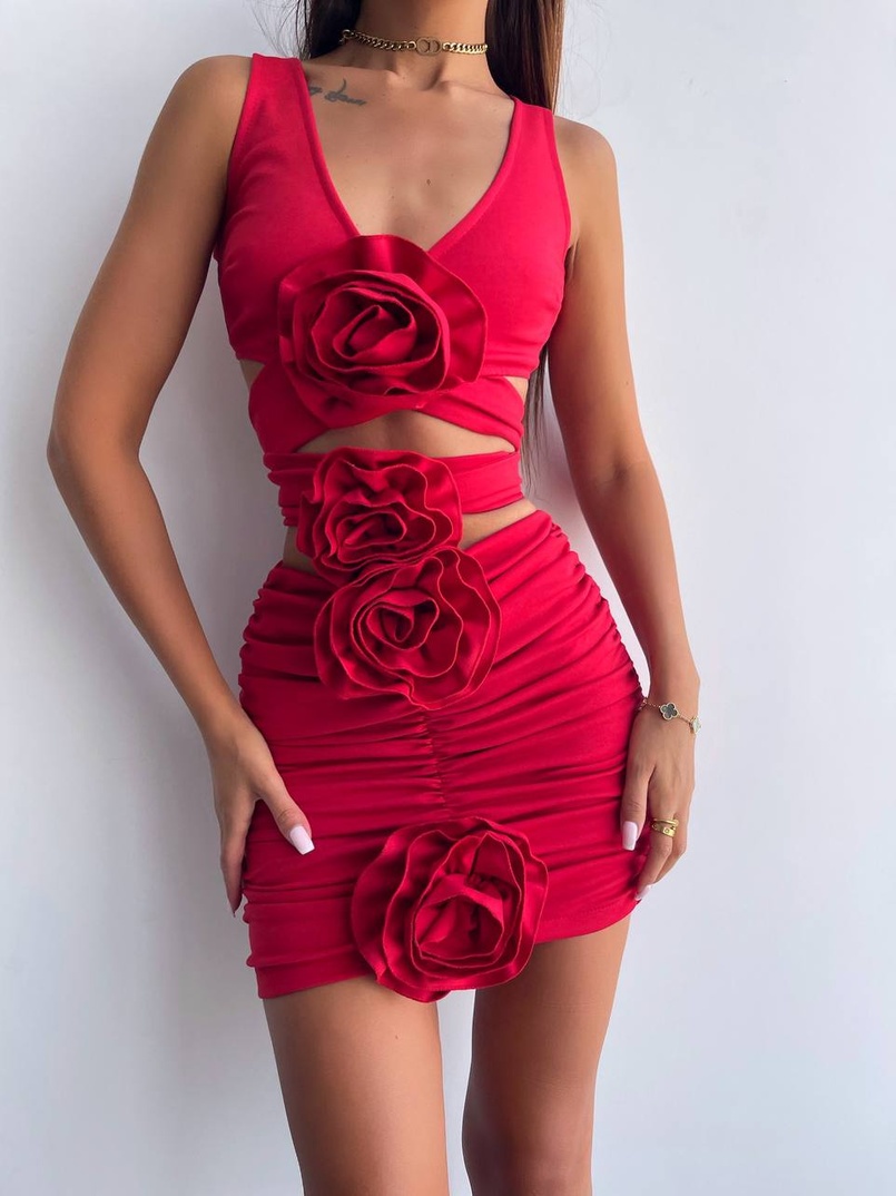 Комплект: топ та спідниця з трояндами    Комплект: топ та спідниця з трояндами    | PUSHKA SHOP