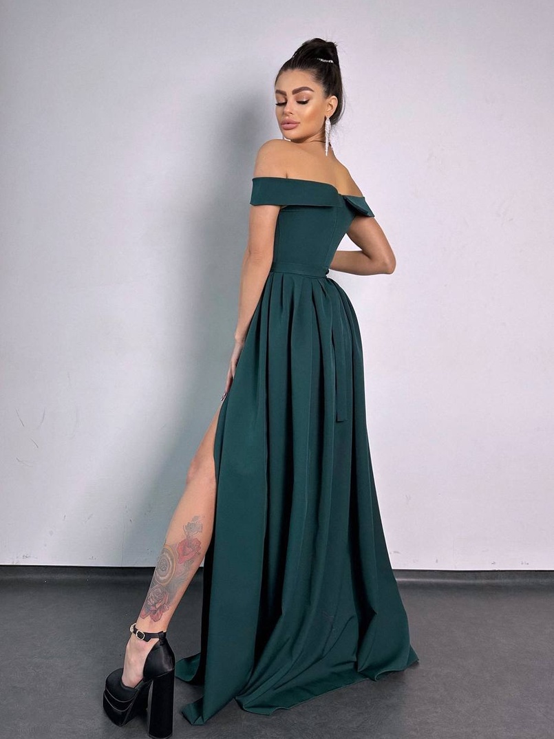 Сукня максі з відкритими плечима  | PUSHKA SHOP