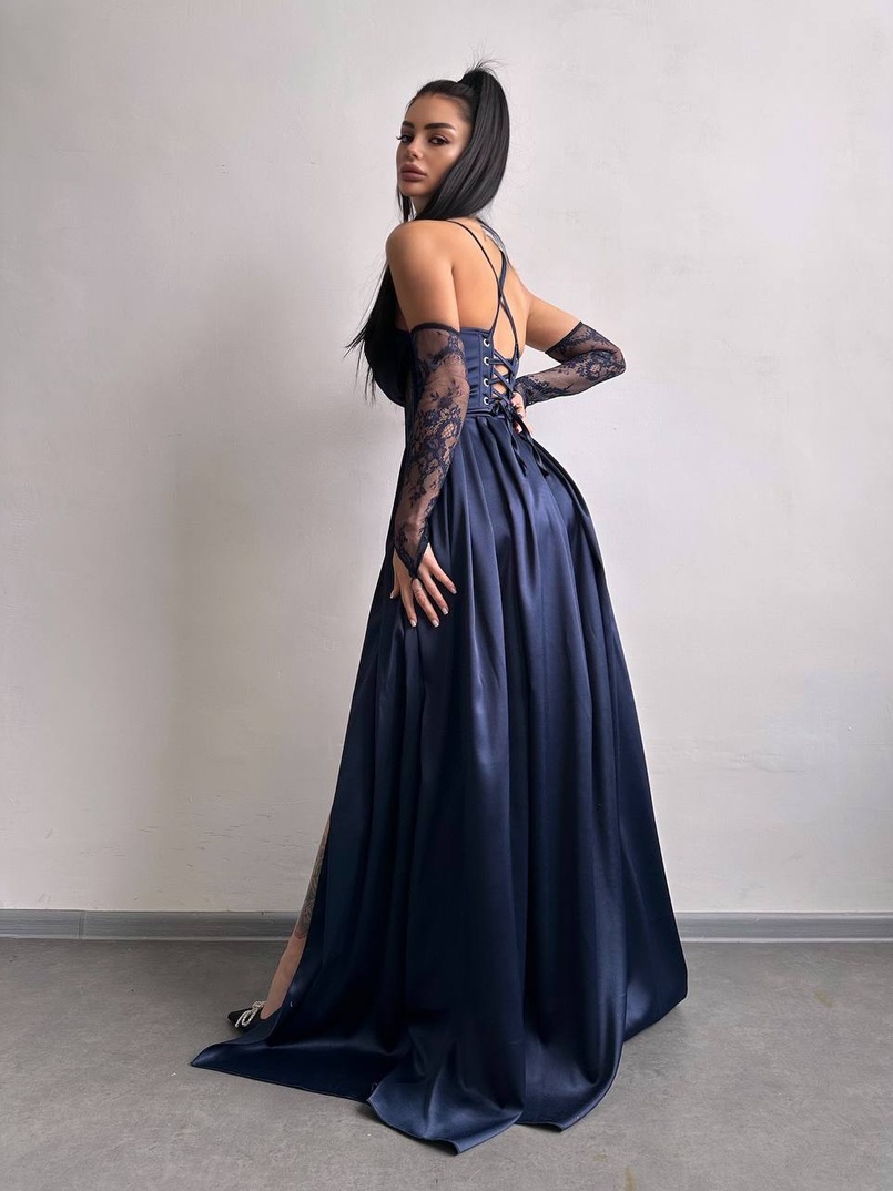 Атласний комплект: корсет + спідниця максі Атласний комплект: корсет + спідниця максі | PUSHKA SHOP