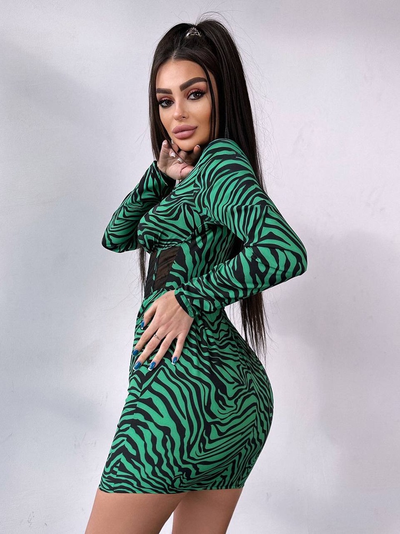 Приталена сукня-міні з корсетною вставкою на талії Приталена сукня-міні з корсетною вставкою на талії | PUSHKA SHOP