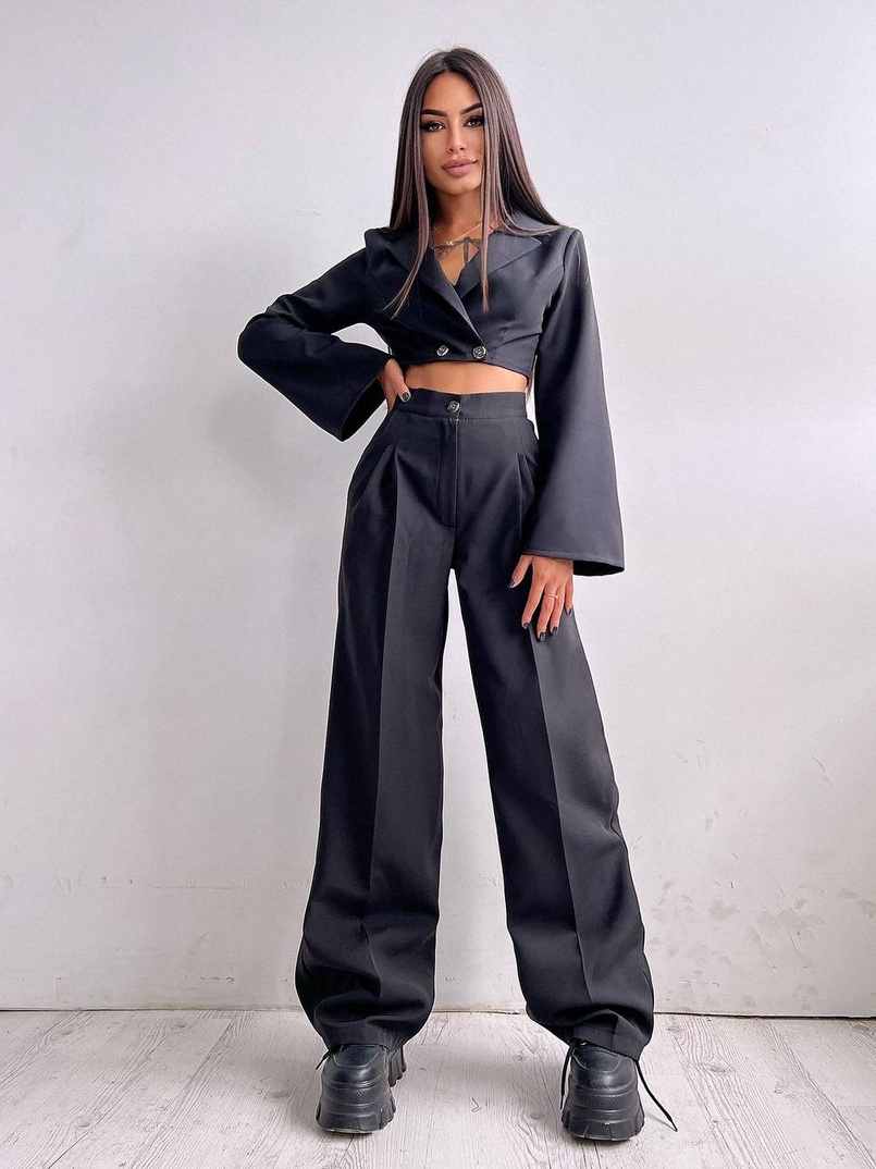Брючный костюм с широкими штанами  Брючный костюм с широкими штанами  | PUSHKA SHOP