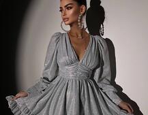 Сукня із пишною подвійною спідницею та драпіруванням  | PUSHKA SHOP