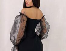 Сукня з корсетними елементами та об'ємними руквами з фатину | PUSHKA SHOP