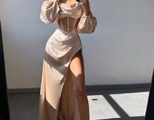 Комплект: корсет, декорований стразами   + спідниця максі з драпіруванням  Комплект: корсет, декорований стразами   + спідниця максі з драпіруванням  | PUSHKA SHOP