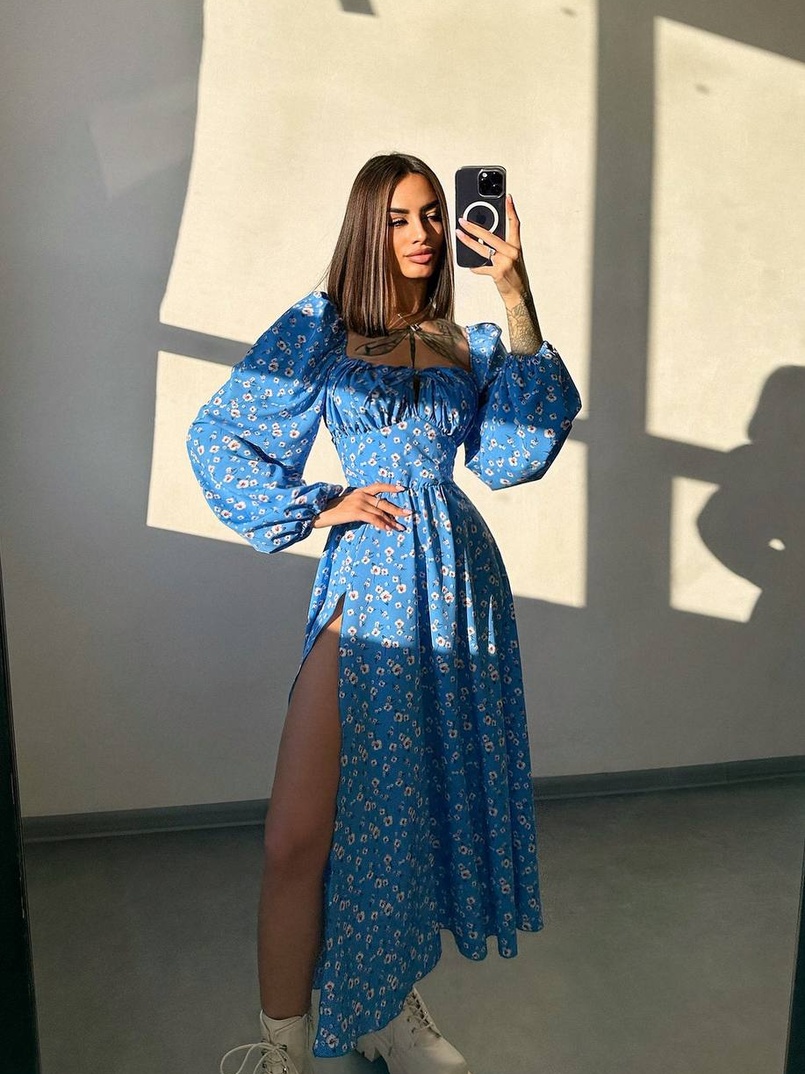 Улюблена сукня-міді зі шнурівкою на талії  Улюблена сукня-міді зі шнурівкою на талії  | PUSHKA SHOP