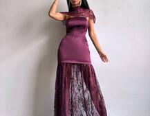 Елегантна сукня максі з мереживом | PUSHKA SHOP