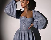 Сяюча корсетна сукня бюстьє з подвійною спідницею Сяюча корсетна сукня бюстьє з подвійною спідницею | PUSHKA SHOP