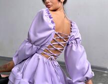 Сукня з воланами та шнурівкою  по спинці Сукня з воланами та шнурівкою  по спинці | PUSHKA SHOP