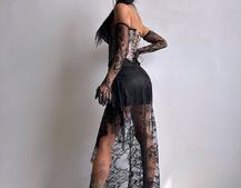 Корсетна сукня максі з рукавичками  | PUSHKA SHOP