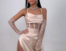 Комплект: корсет+ рукавички + спідниця максі | PUSHKA SHOP