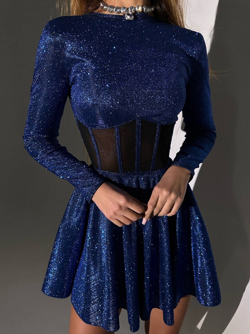 Блискуча корсетна сукня з пишною спідницею Блискуча корсетна сукня з пишною спідницею | PUSHKA SHOP