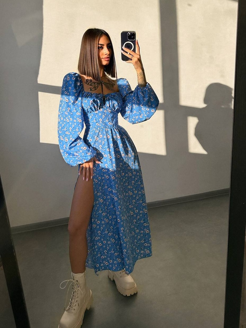 Улюблена сукня-міді зі шнурівкою на талії  Улюблена сукня-міді зі шнурівкою на талії  | PUSHKA SHOP