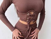 Трикотажний комплект: корсетний топ + легінси Трикотажний комплект: корсетний топ + легінси | PUSHKA SHOP