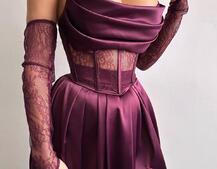 Атласний комплект: корсет + спідниця максі Атласний комплект: корсет + спідниця максі | PUSHKA SHOP