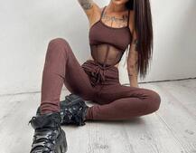 Трикотажный комплект: корсетный топ на косточках + леггинсы Трикотажный комплект: корсетный топ на косточках + леггинсы | PUSHKA SHOP