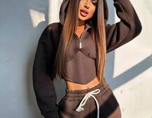 Комплект на флісі : худі з елементами корсету + штани  Комплект на флісі : худі з елементами корсету + штани  | PUSHKA SHOP