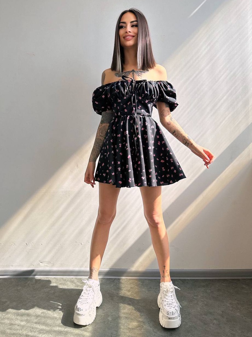 Сукня- міні у квітковий принт Сукня- міні у квітковий принт | PUSHKA SHOP