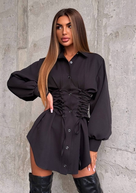 Сукня-сорочка зі шнурівкою Сукня-сорочка зі шнурівкою | PUSHKA SHOP