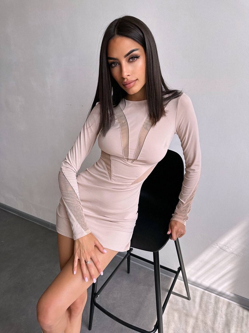 Сукня міні із вставками сітки  Сукня міні із вставками сітки  | PUSHKA SHOP