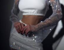 Комплект: топ + спідниця із сіткою зі стразами  Комплект: топ + спідниця із сіткою зі стразами  | PUSHKA SHOP