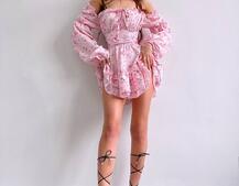 Квіткова сукня з воланами та шнуровкою по спинці | PUSHKA SHOP