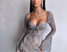 Мереживна сукня максі з чашечками    | PUSHKA SHOP