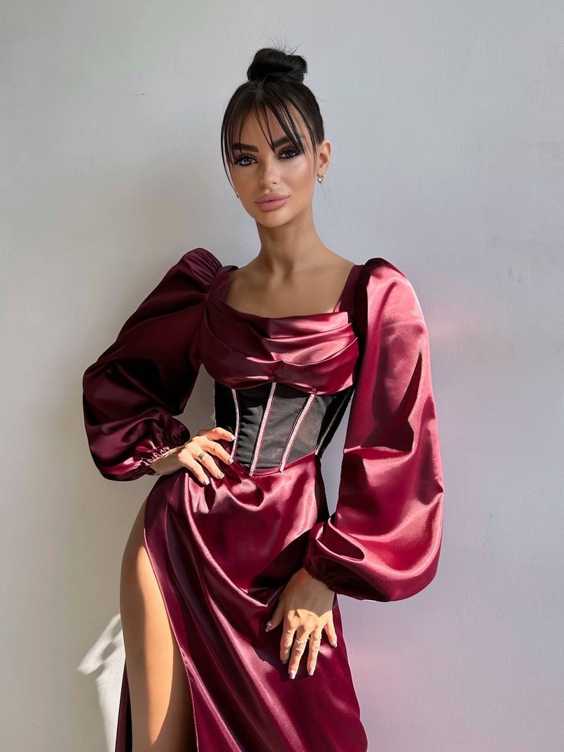 Комплект: корсет, декорований стразами   + спідниця максі з драпіруванням  Комплект: корсет, декорований стразами   + спідниця максі з драпіруванням  | PUSHKA SHOP