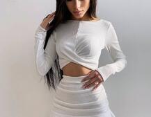 Трикотажный комплект: топ + юбка со сборкой   Трикотажный комплект: топ + юбка со сборкой   | PUSHKA SHOP