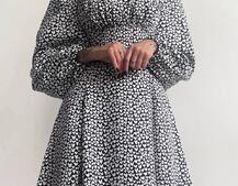 Приталена сукня з принтом  + прозорий корсет Приталена сукня з принтом  + прозорий корсет | PUSHKA SHOP