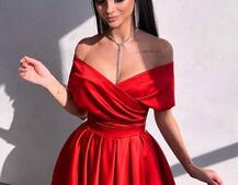 Романтична сукня міді з відкритими плечима та пишною спідницею | PUSHKA SHOP
