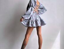 Сукня з квітковим принтом з воланами на ґудзиках  | PUSHKA SHOP