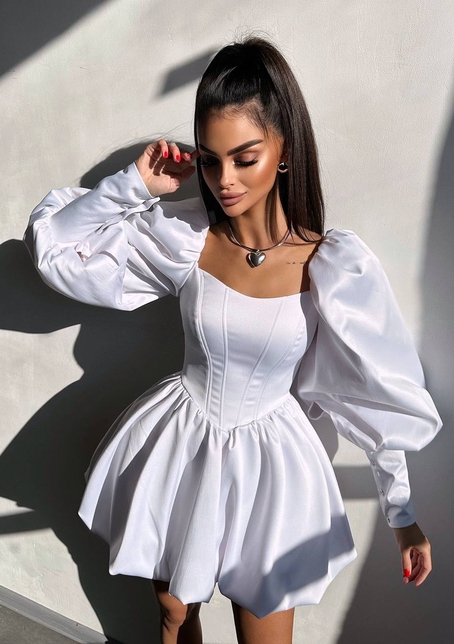 Сукня з обʼємними рукавами та спідницею балоном  Сукня з обʼємними рукавами та спідницею балоном  | PUSHKA SHOP