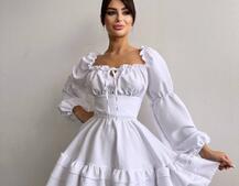 Сукня з воланами та шнурівкою  по спинці Сукня з воланами та шнурівкою  по спинці | PUSHKA SHOP