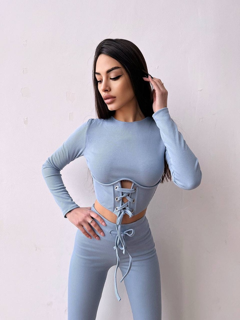 Трикотажний комплект: корсетний топ + легінси Трикотажний комплект: корсетний топ + легінси | PUSHKA SHOP