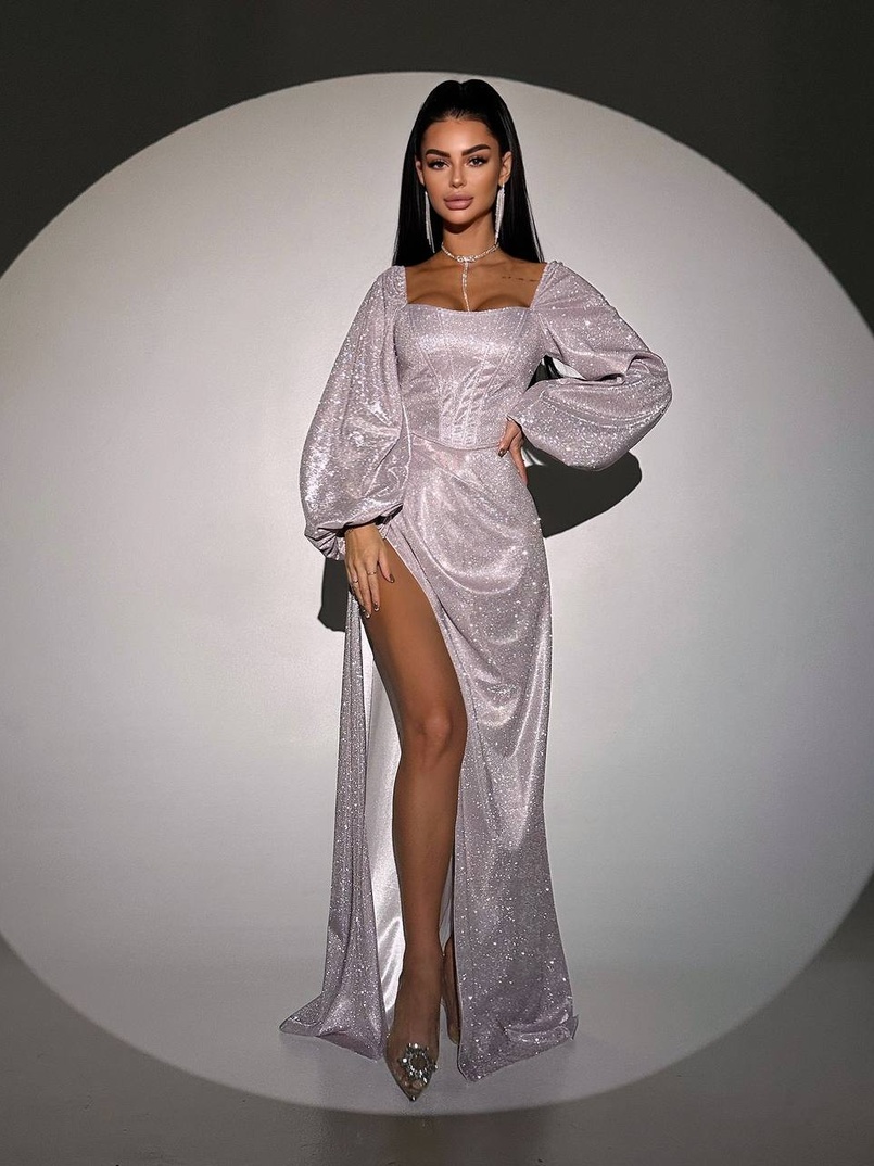 Сяючий комплект: корсет + спідниця  максі з драпіруванням Сяючий комплект: корсет + спідниця  максі з драпіруванням | PUSHKA SHOP