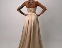 Атласна сукня максі із шнуром зі стразами  Атласна сукня максі із шнуром зі стразами  | PUSHKA SHOP