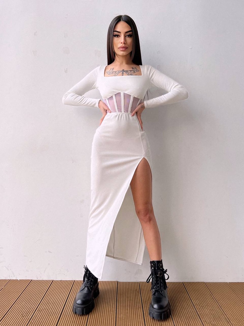 Сукня-міді  з елементами корсету   Сукня-міді  з елементами корсету   | PUSHKA SHOP