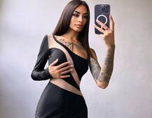 Сукня міді  із вставками сітки  Сукня міді  із вставками сітки  | PUSHKA SHOP