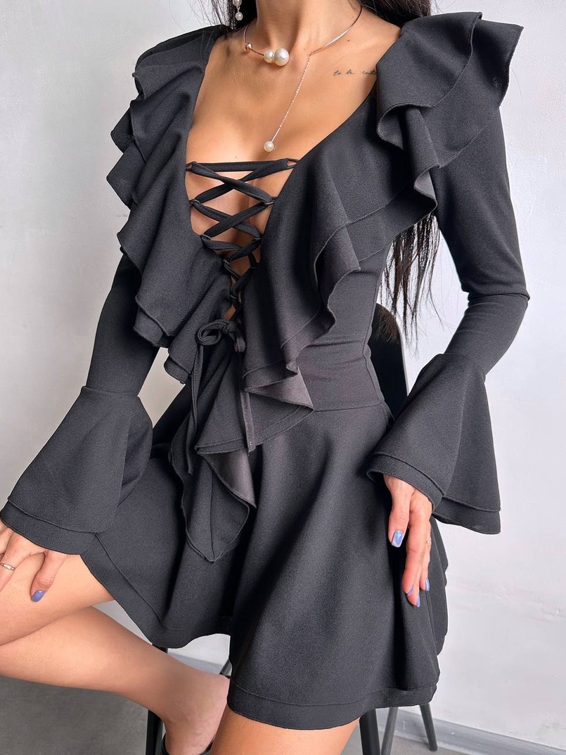 Сукня з з воланами на ґудзиках  Сукня з з воланами на ґудзиках  | PUSHKA SHOP