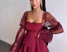 Сукня з корсетом декорована мереживом  Сукня з корсетом декорована мереживом  | PUSHKA SHOP