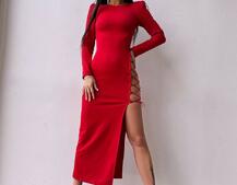 Сукня міді з підплічниками та шнурівкою Розмір вирізу можна регулювати шнурівкою Сукня міді з підплічниками та шнурівкою Розмір вирізу можна регулювати шнурівкою | PUSHKA SHOP