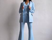 Костюм: піджак на підкладці, штани кльош+ жилет  Костюм: піджак на підкладці, штани кльош+ жилет  | PUSHKA SHOP