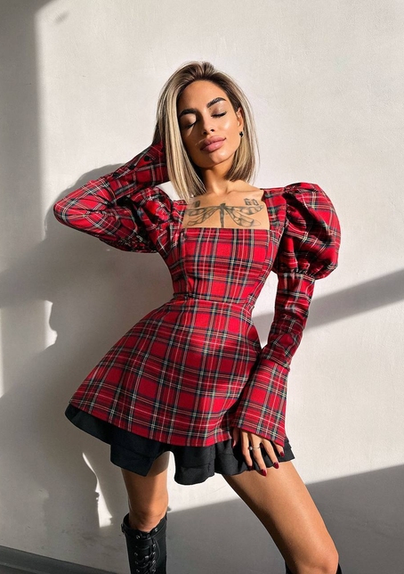 Сукня з об'ємними рукавами + спідниця з воланами | PUSHKA SHOP