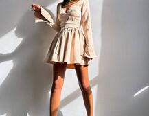 Атласна корсетна сукня  з пишною спідницею та зав‘язками на талії | PUSHKA SHOP