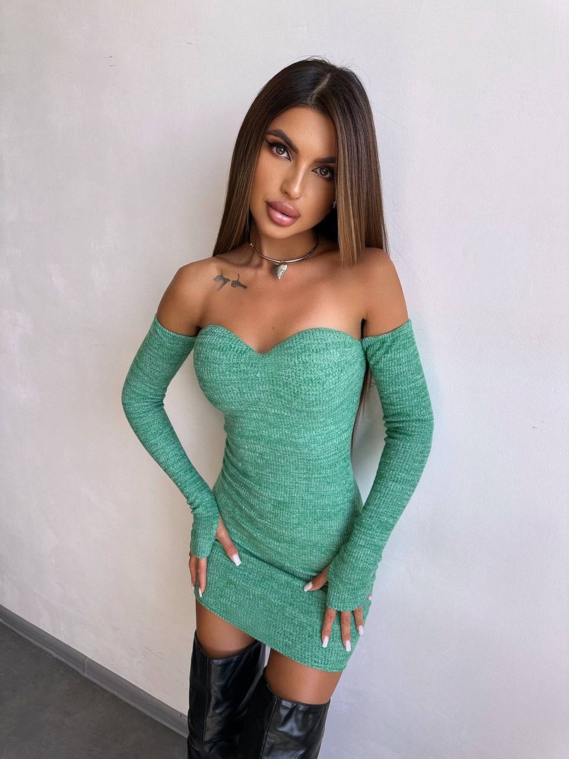 Трикотажна сукня міні з чашечками  Трикотажна сукня міні з чашечками  | PUSHKA SHOP