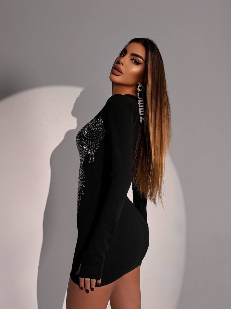 Сукня міні декорована стразами Сукня міні декорована стразами | PUSHKA SHOP