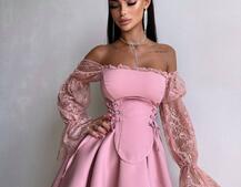 Сукня з корсетом декорована мереживом  Сукня з корсетом декорована мереживом  | PUSHKA SHOP