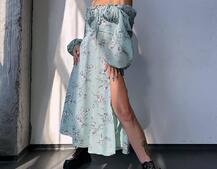 Сукня міді з квітковим принтом  | PUSHKA SHOP